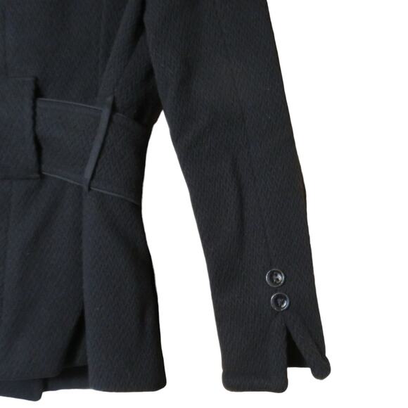 Soia & Kyo Wool Pea Coat Jacket Belted Women's Petite Small Black - Picture 6 of 15